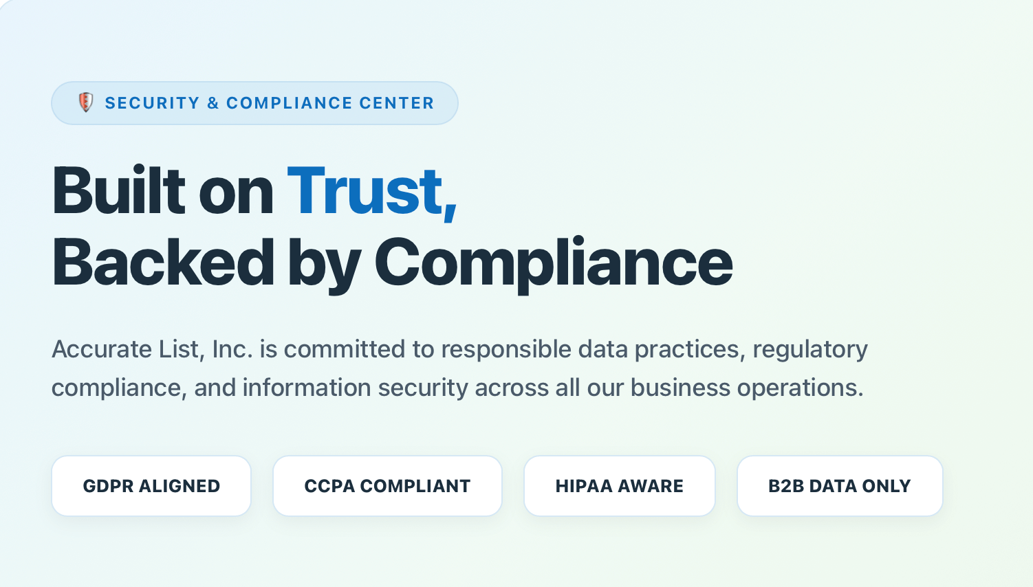 Accurate List Launches B2B Security & Compliance Center